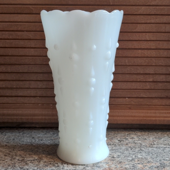 Vintage Milk Glass Hobnail Vase